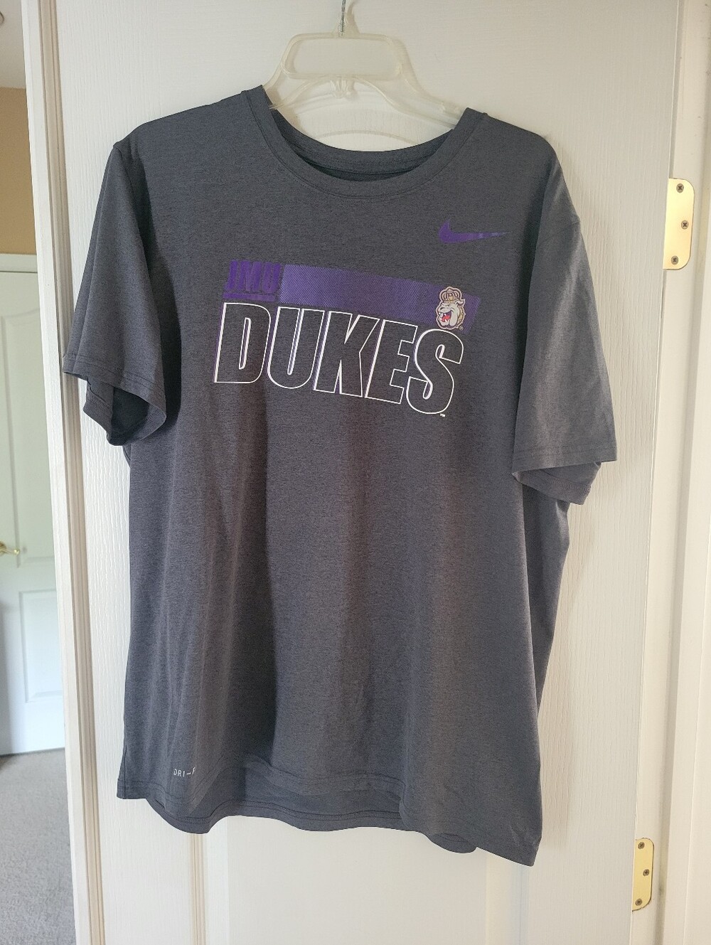 Nike JMU Dukes Dri Fit Shirt Mens XL Gray James Madison University NCAA Football